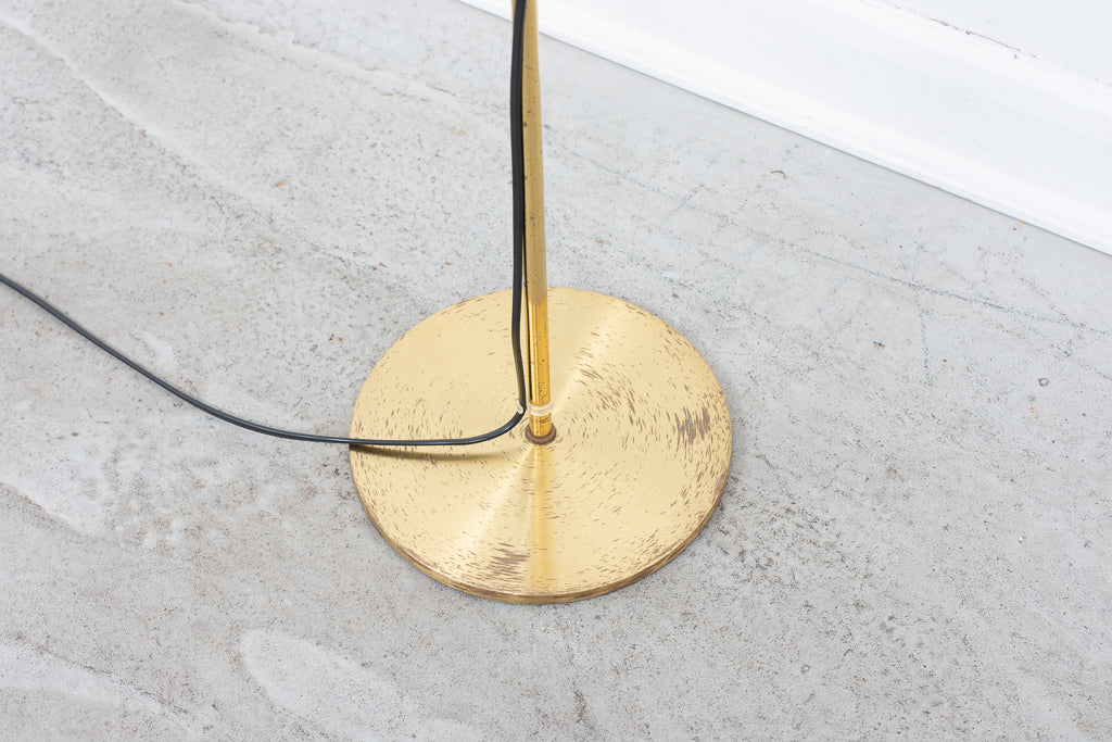 1960s twin-headed brass floor lamp