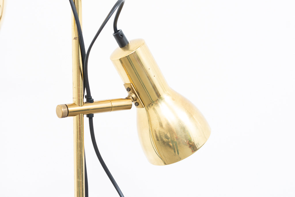 1960s twin-headed brass floor lamp