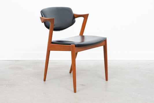 Model 42 chair in teak + vinyl by Kai Kristiansen