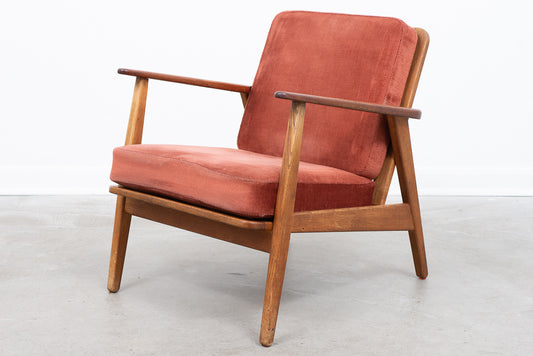 1960s teak + oak lounger