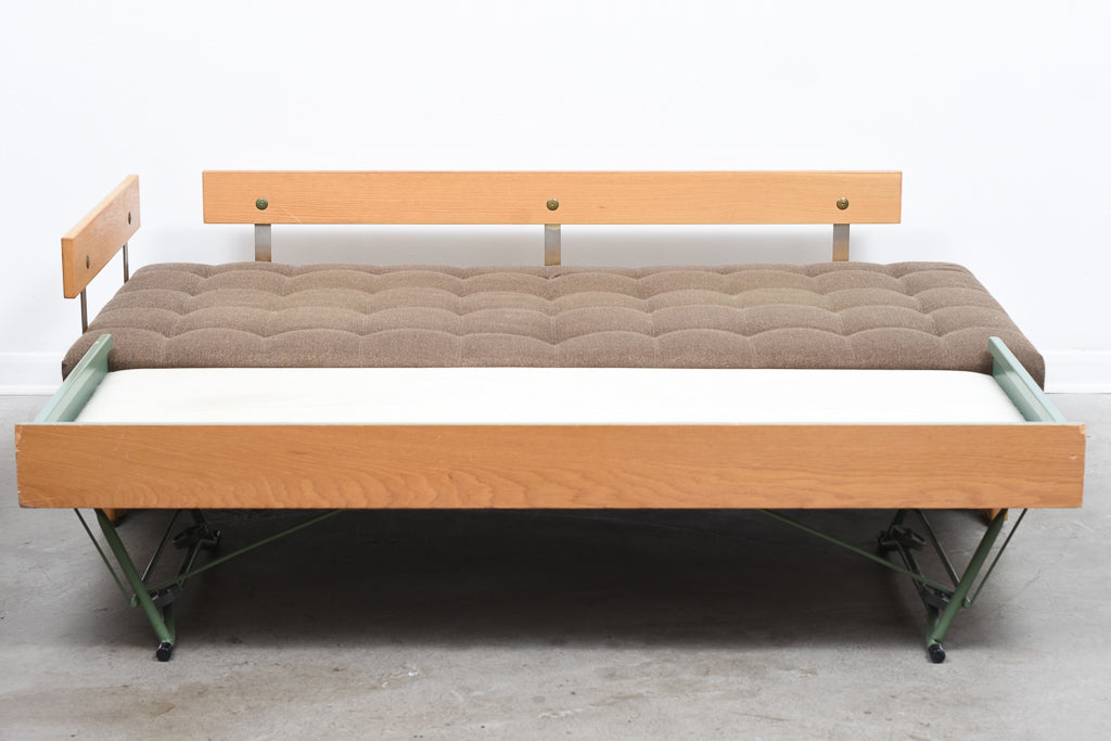 1970s oak double daybed