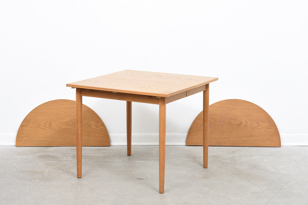 1960s extending square dining table in oak