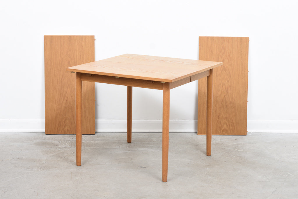 1960s extending square dining table in oak