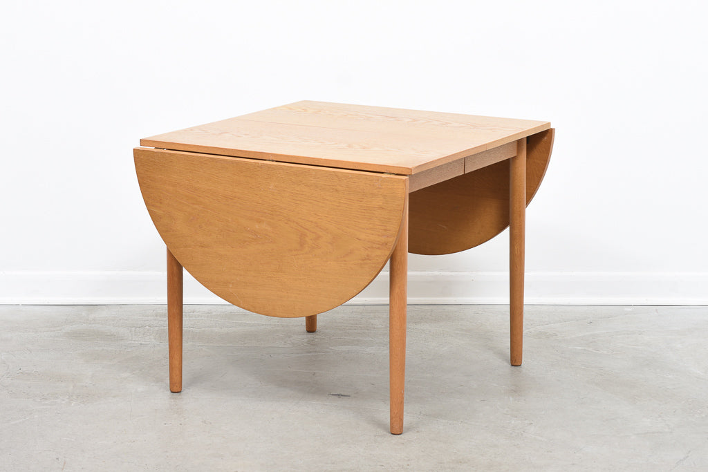 1960s extending square dining table in oak