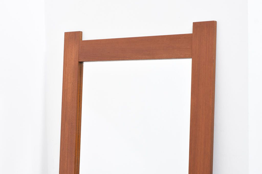Large teak-framed mirror