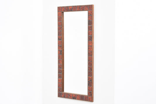 1970s teak + tile mirror