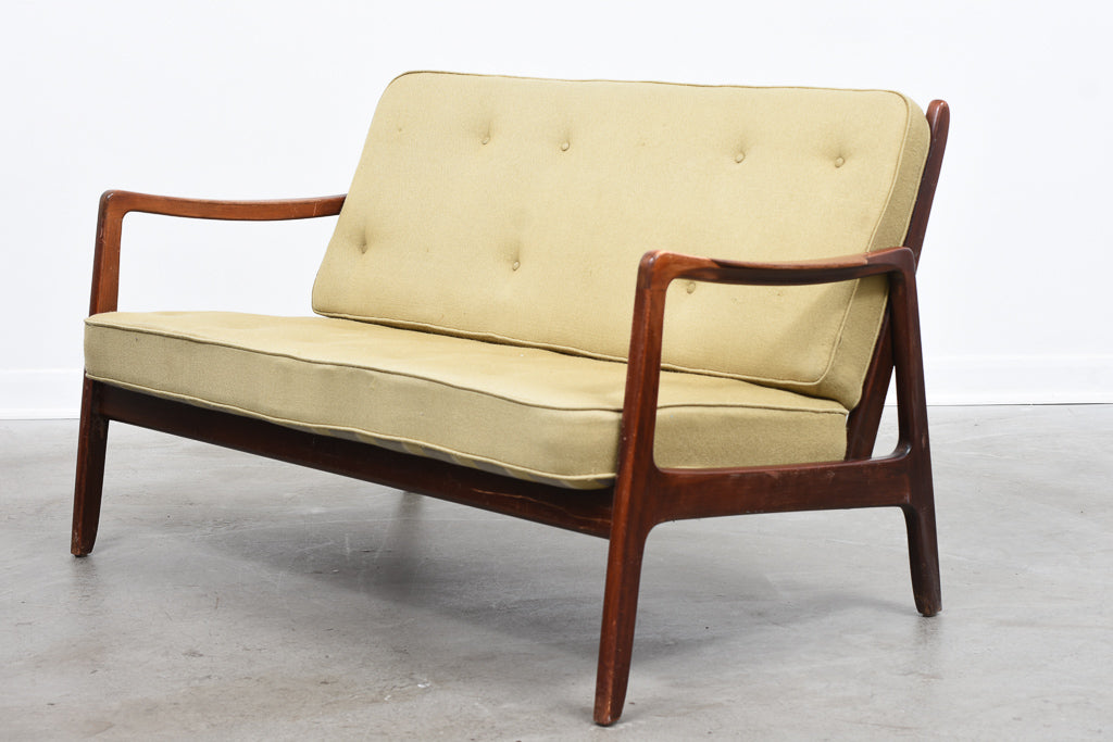 New upholstery included: 1950s two seat sofa by France & Daverkosen