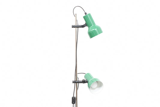 Twin-headed floor lamp with green shades