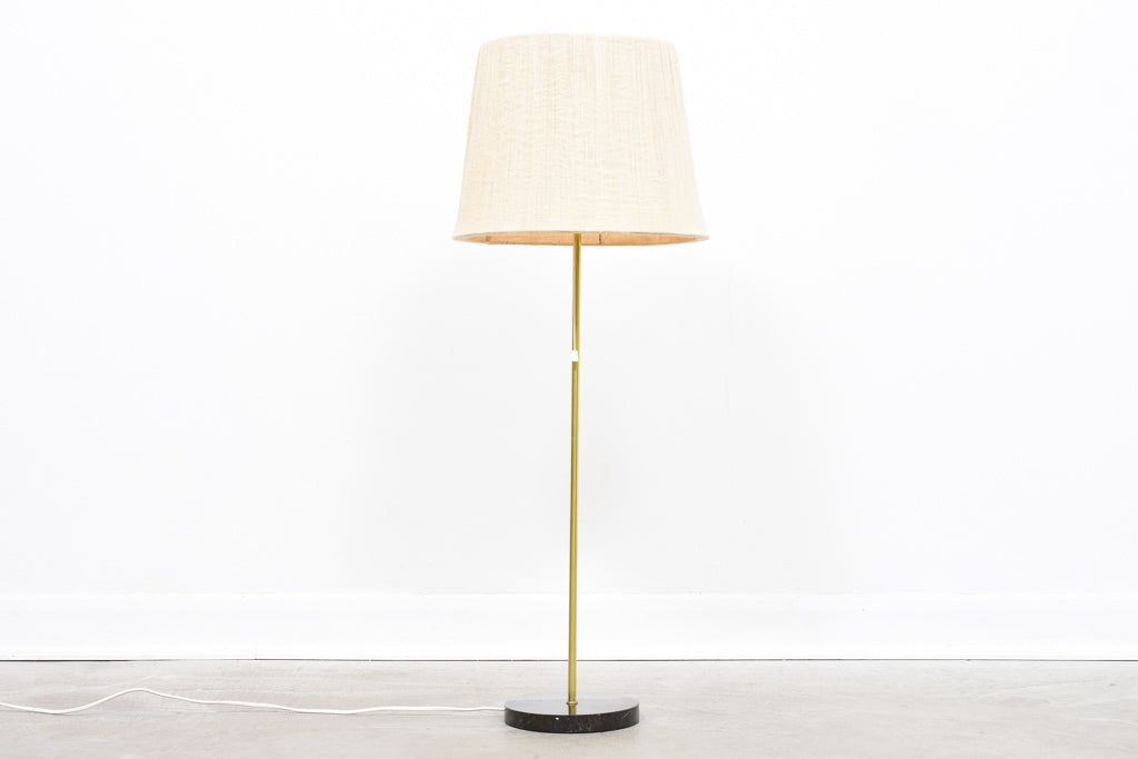 Floor lamp with brass stem + linen shade