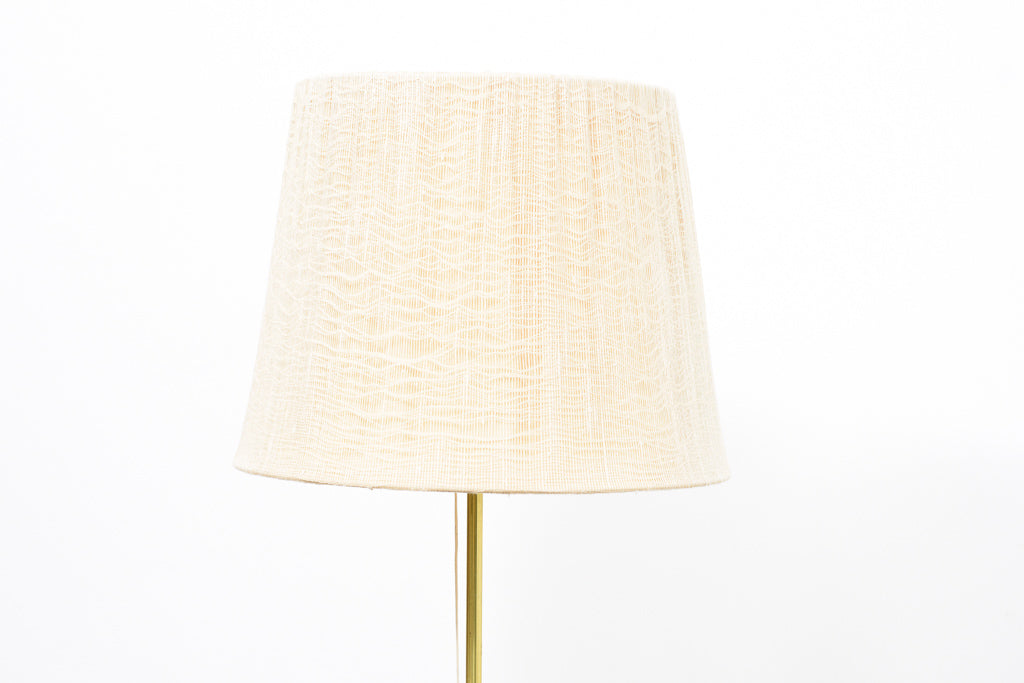 Floor lamp with brass stem + linen shade