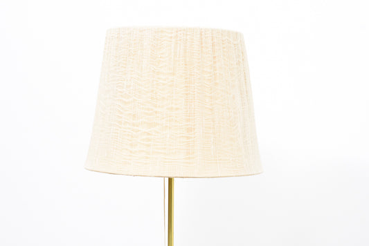 Floor lamp with brass stem + linen shade