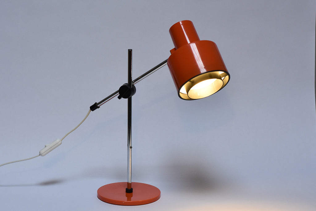 Vintage table lamp with orange shade