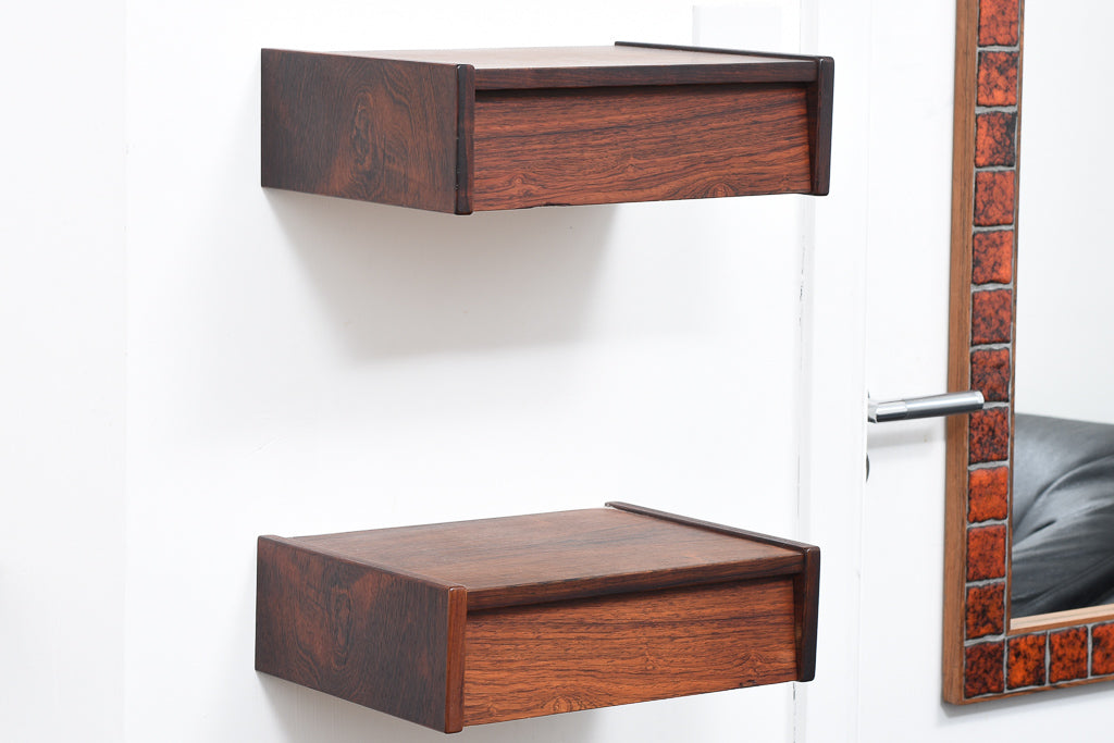 Pair of 1960s rosewood bedside drawers