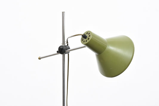 1960s Danish floor lamp with army green finish