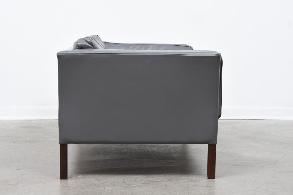 Grey leather two seater by Stouby