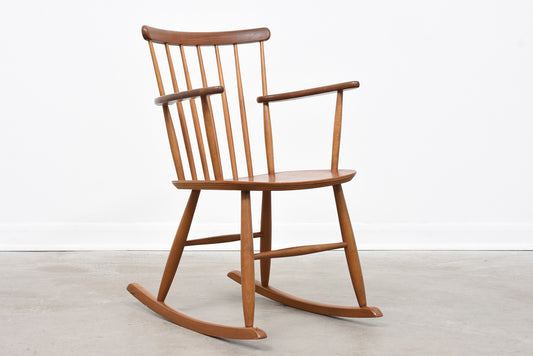 Teak + beech rocking chair