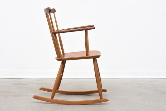 Teak + beech rocking chair