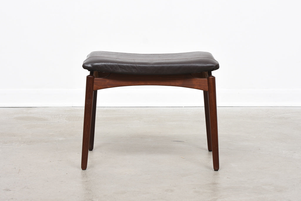 1960s foot stool with leather upholstery