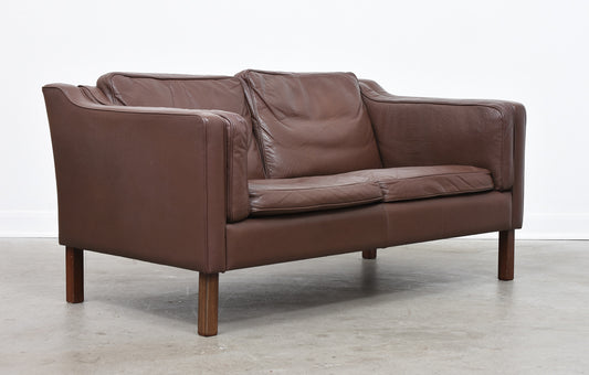 Vintage leather two seat sofa