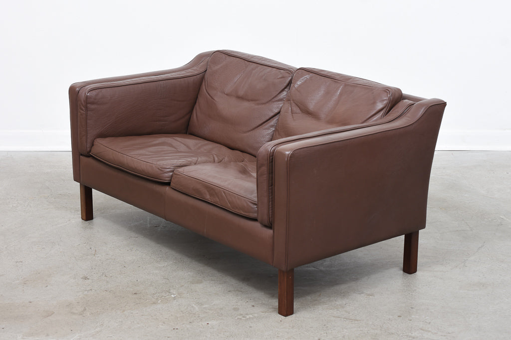Vintage leather two seat sofa