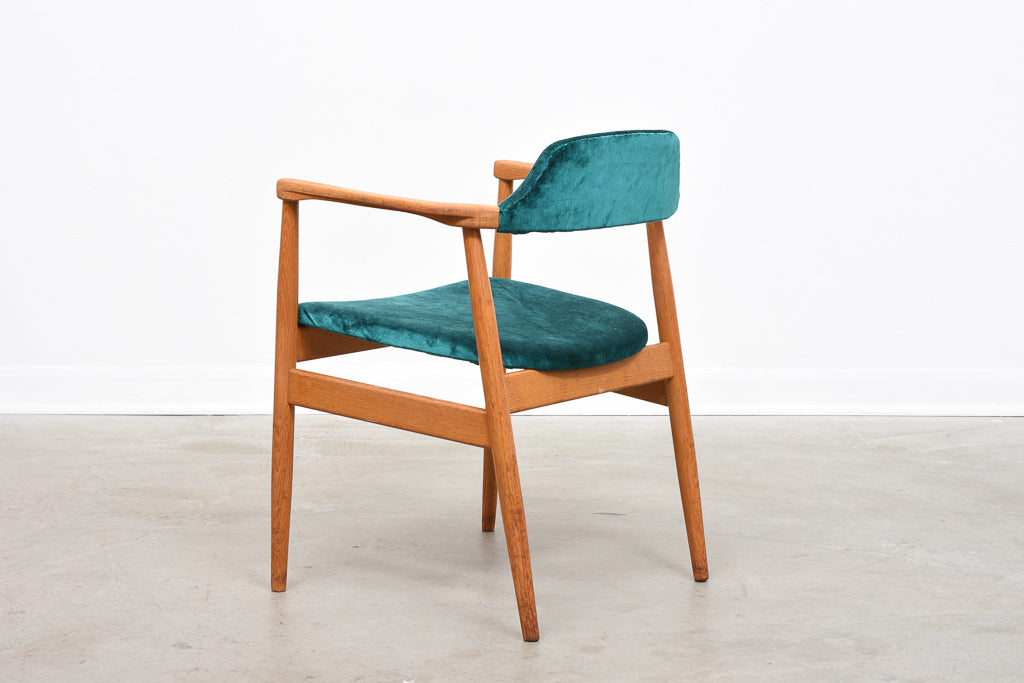 1960s Swedish armchair with new velvet upholstery