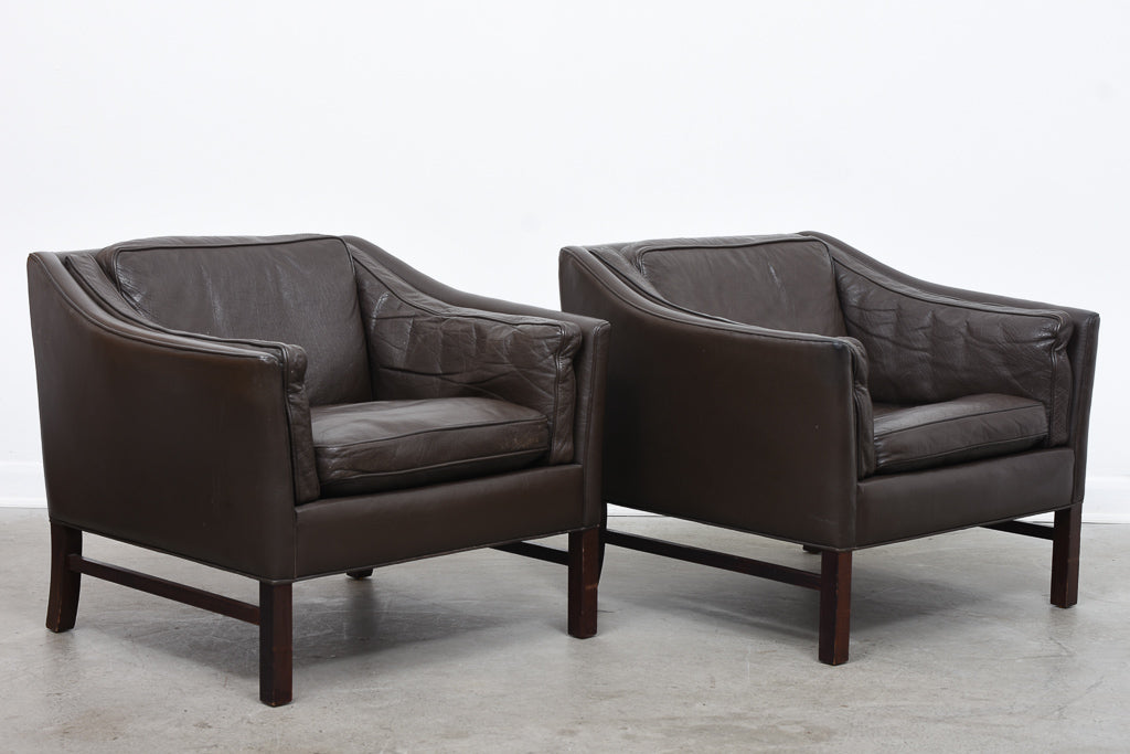 Two available: Vintage leather club chairs