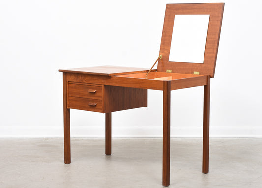 1960s teak desk with mirror