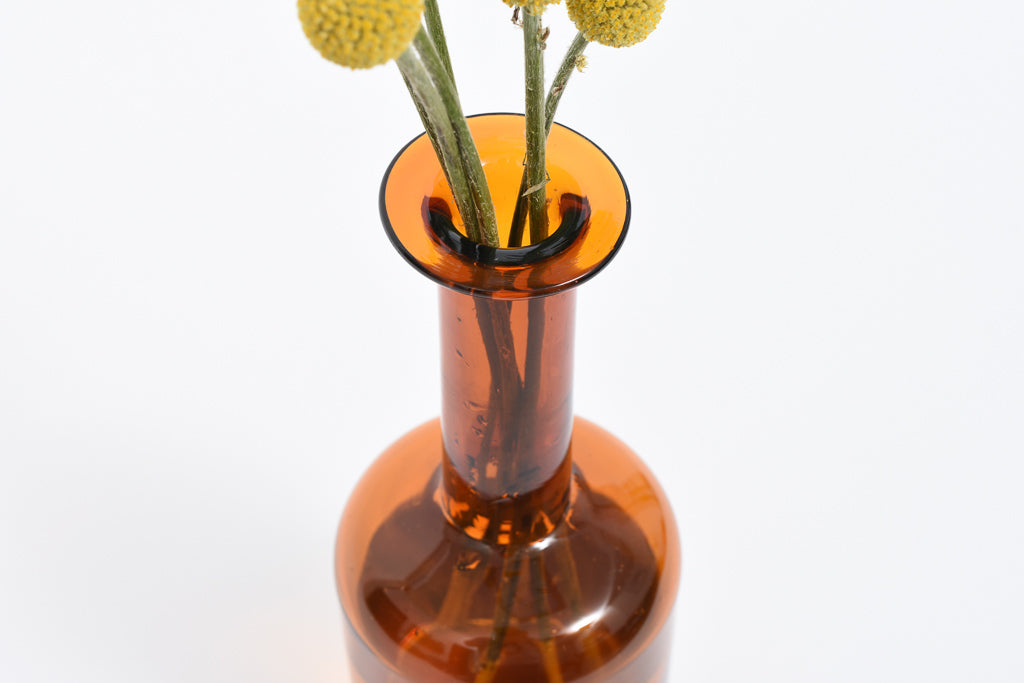 1960s amber glass vase by Kastrup