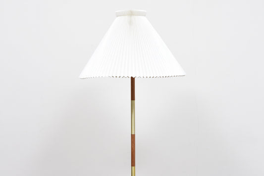 1960s brass + teak floor lamp