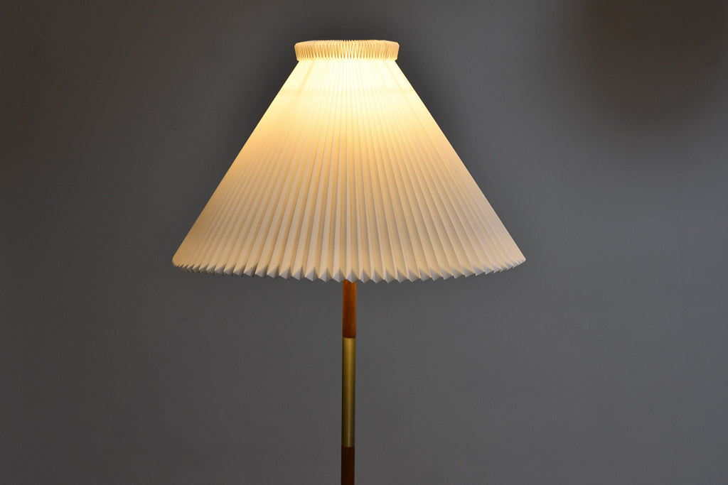 1960s brass + teak floor lamp