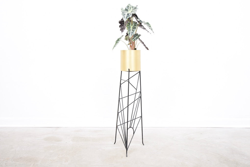 Wrought iron geometric plant stand