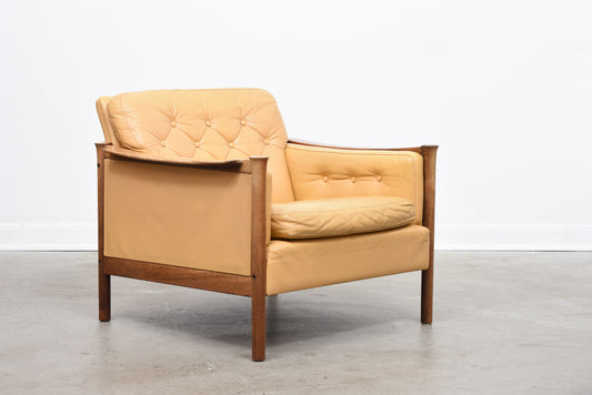 1960s leather + rosewood lounger by Torbjørn Afdal