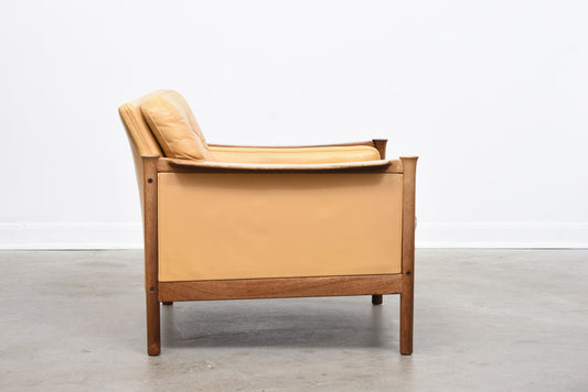 1960s leather + rosewood lounger by Torbjørn Afdal