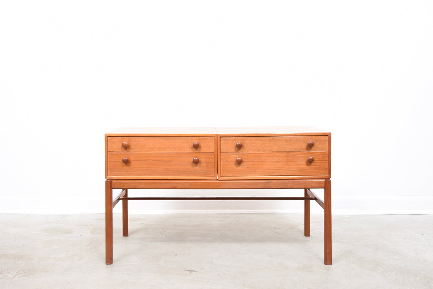Low teak cabinet by Tingströms with four drawers