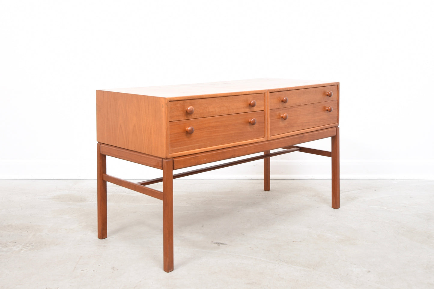 Low teak cabinet by Tingströms with four drawers