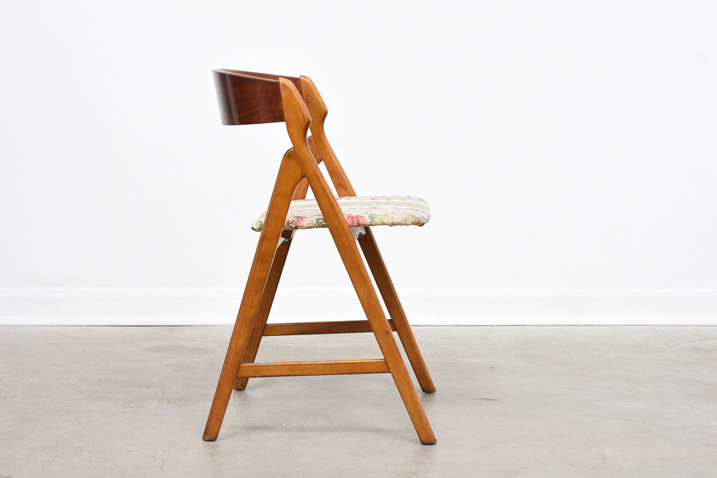 Set of six 1960s dining chairs with teak backs by Henning Kjærnulf