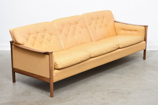 1960s three seat leather sofa by Torbjørn Afdal