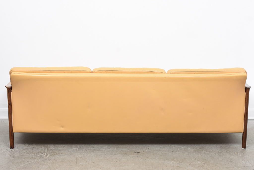 1960s three seat leather sofa by Torbjørn Afdal
