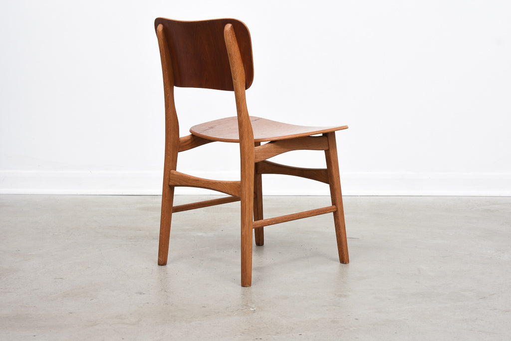 Single 1960s teak + oak chair