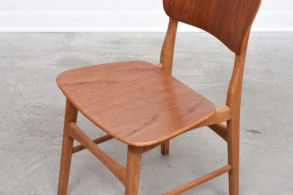 Single 1960s teak + oak chair