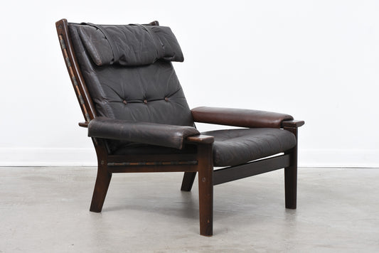 Two available: High back 'Amigos' leather loungers by Ekornes