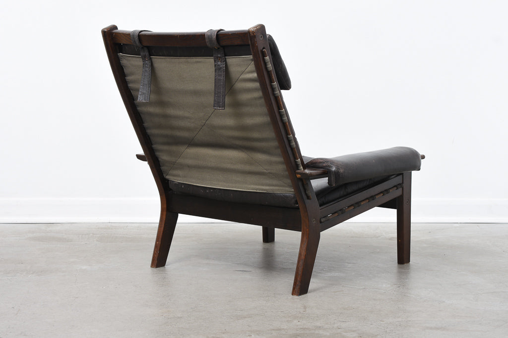 Two available: High back 'Amigos' leather loungers by Ekornes