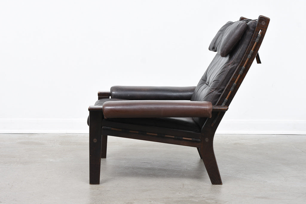 Two available: High back 'Amigos' leather loungers by Ekornes