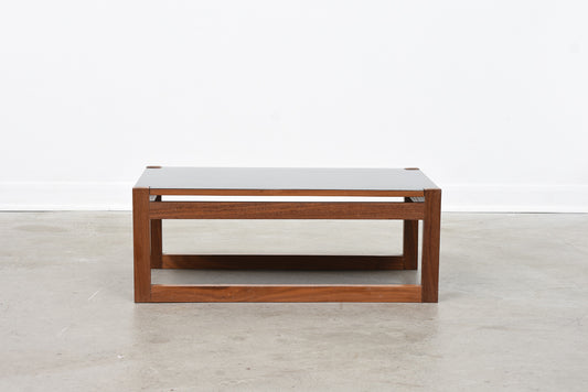 Low teak coffee table with reversible top