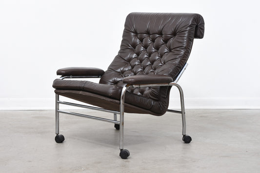 1970s 'Bore' leather lounger by Noboru Nakamura