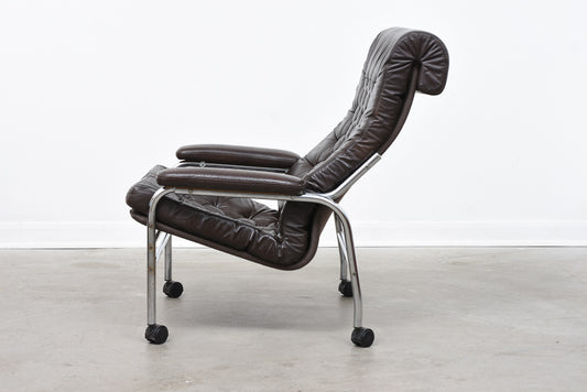 1970s 'Bore' leather lounger by Noboru Nakamura