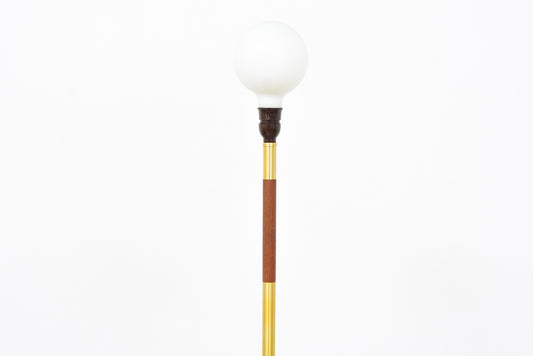 Danish teak + brass floor lamp