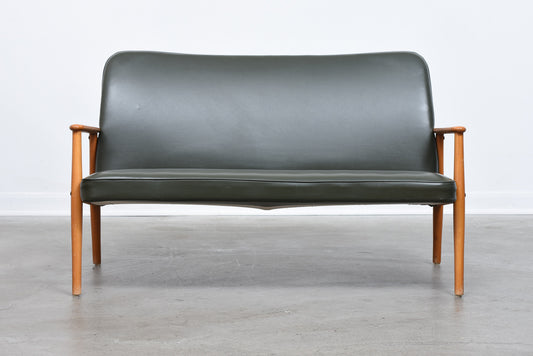 1950s Swedish two seater in beech + vinyl