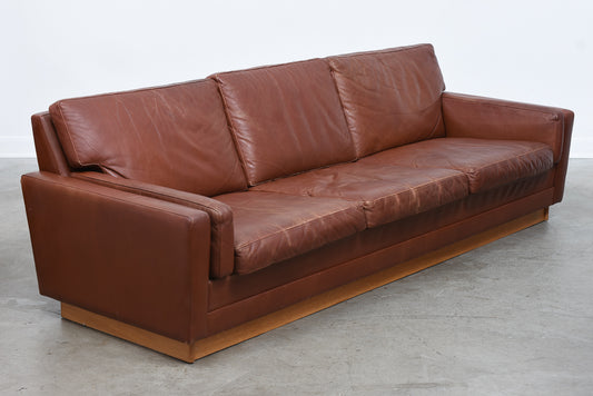 1970s Danish leather three seater