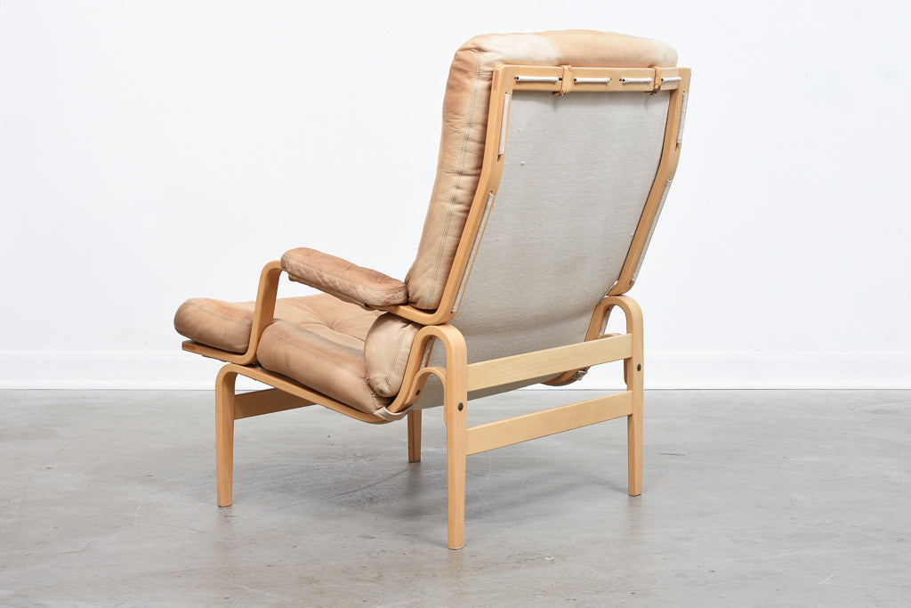'Ingrid' lounger by Bruno Mathsson in beech + leather